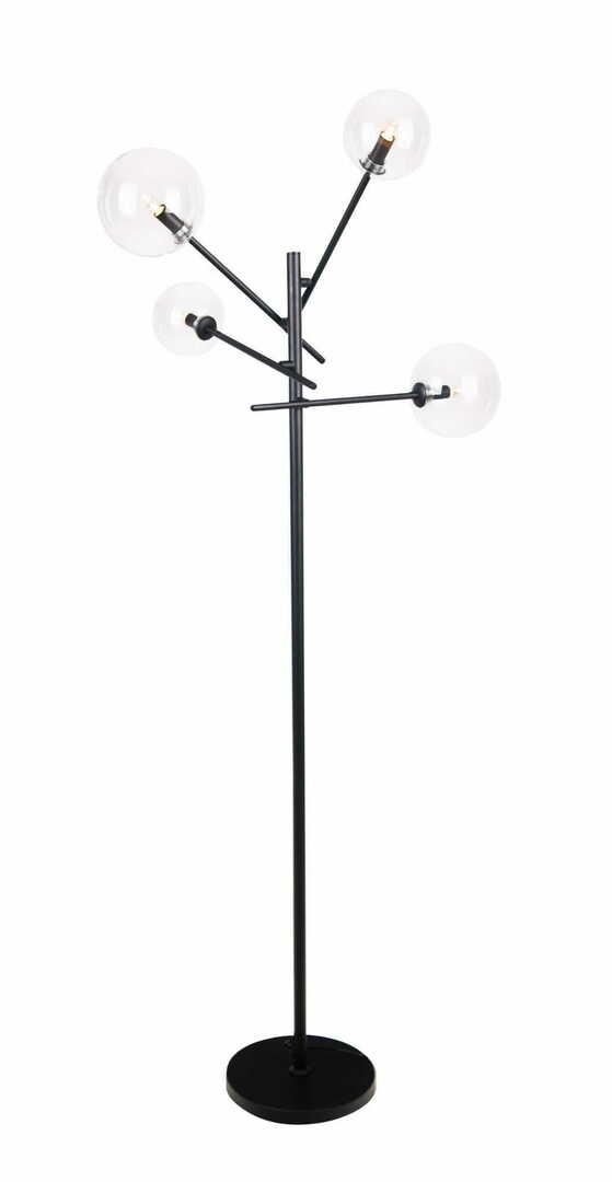 Kontrollera Golvlampa Max Light Lollipop F0051 svart 4xG9 metall glas Golvlampa Max Light Lollipop F0051 svart 4xG9 metall glas