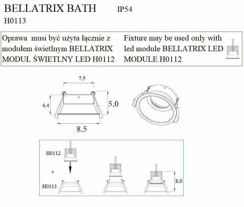 Display Infälld armatur Max Light Bellatrix H0113 vit 9W 3000K IP54 Ø8,5 cm Infälld armatur Max Light Bellatrix H0113 vit 9W 3000K IP54 Ø8,5 cm