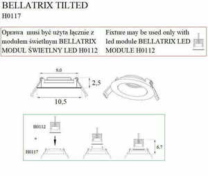 Infälld armatur Max Light Bellatrix H0117 vit lutande 9W 3000K Ø10,5 cm small 4
