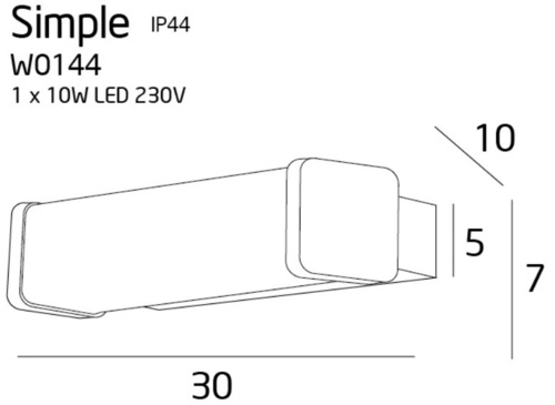 Kontrollera Vägglampa Max Light Simple W0144 krom 30 cm IP44 LED