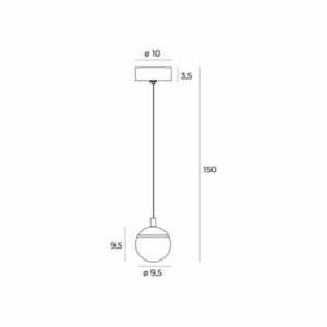 Pendant Light Max Light Cometshine P0472 Black Gold 9.5 cm LED 8W small 1
