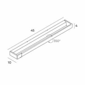 Max Light FLINK W0306 LED-vägglampa, vit, 45 cm, 12 W 3000 K IP44, vinkelbar LED-list small 1