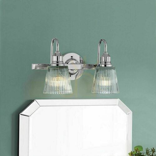 Kontrollera Quintiesse Addison vägglampa för badrum, 2 × G9, polerad krom