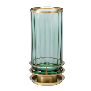 Arno bordslampa - 1 ljuskälla - Gammal mässing och grönt glas Quintiesse small 1