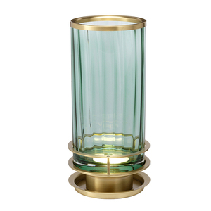 Arno bordslampa - 1 ljuskälla - Gammal mässing och grönt glas Quintiesse small 0