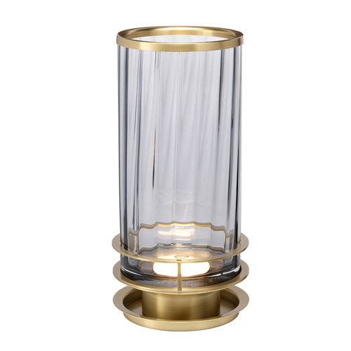 Kontrollera Arno bordslampa - 1 ljuskälla - Gammal mässing och tonat glas Quintiesse