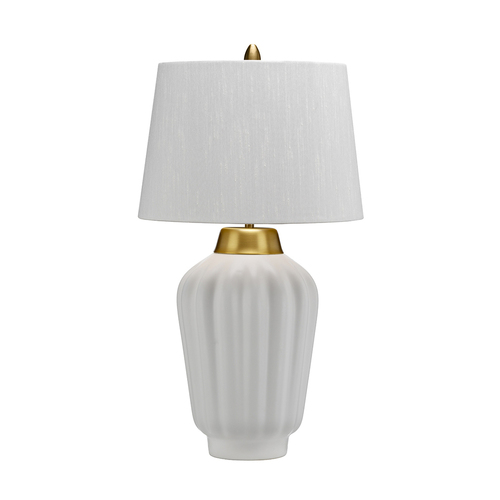 Kontrollera Bexley bordslampa - 1 ljuskälla - Vit/borstad mässing Quintiesse