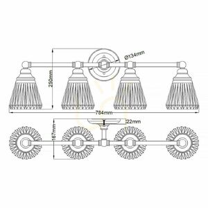 Quintiesse Keynes badrumsvägglampa, polerad krom, 4×G9 small 7
