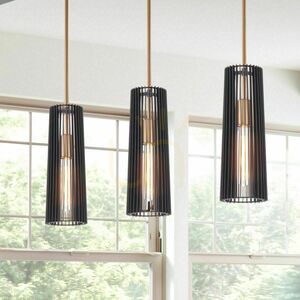 Quintiesse Linara pendellampa QN-LINARA-P-BK, 1×E27, svart / naturmässing small 6