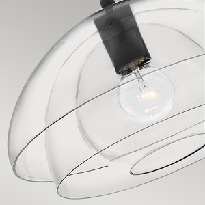 Lotus taklampa/halvlampa - 1 ljuskälla - Svart Quintiesse small 2