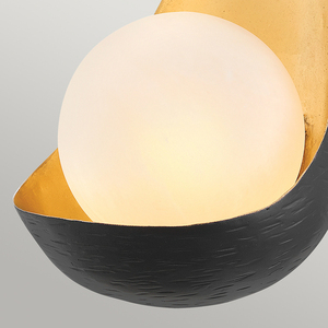 Quintiesse Ren vägglampa mattsvart och guld med klotskärm 1xG9 3W LED small 1