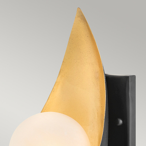 Quintiesse Ren vägglampa mattsvart och guld med klotskärm 1xG9 3W LED small 2
