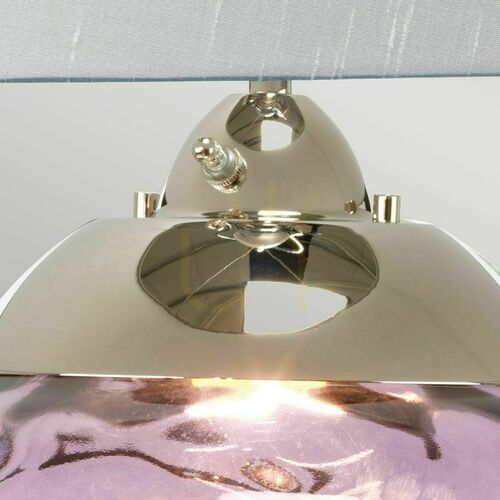 Kontrollera Stor bordslampa Quintiesse Samara – plommonfärgat glas, 2 ljuskällor