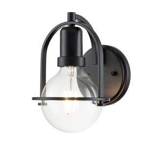 Somerset vägglampa - 1 ljuskälla - Klarglas - Svart Quintiesse small 0