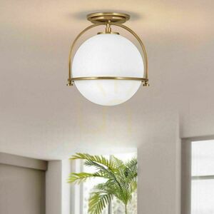 Quintiesse Somerset takplafond, opalglas och antik mässingsfinish, 1×E27 small 4
