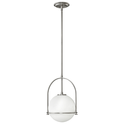 Kontrollera Somerset taklampa - 1 ljuskälla - Opalt glas - Borstad nickel Quintiesse