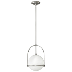 Somerset taklampa - 1 ljuskälla - Opalt glas - Borstad nickel Quintiesse small 0