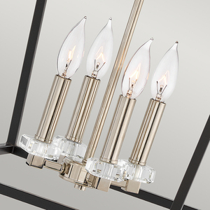 Stor taklampa / Stinson semi-plophone - 4 ljuskällor - Svart / Polerad Nickel Quintiesse small 3