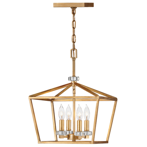 Kontrollera Stinson taklampa/halvlampa - 4 ljuskällor - Lila mässing Quintiesse