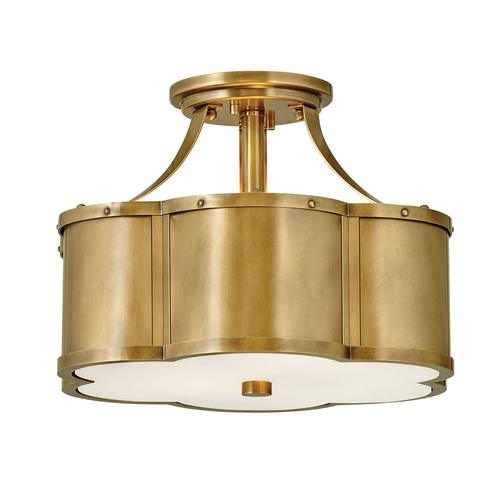 Kontrollera Quintiesse Chance taklampa för 2 E27-ljuskällor, Heritage Brass QN-CHANCE-SF-S-HB