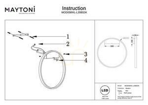 Maytoni Rim MOD058WL-L35BS3K LED-vägglampa ring 60 cm mässing 37W 3000K small 4