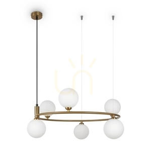 Pendellampa Maytoni Ring MOD013PL-06BS1 Ø58 cm, 6×G9, mässing small 5