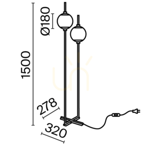 THE SIXTH SENSE golvlampa Z020FL-L12BK Maytoni small 9