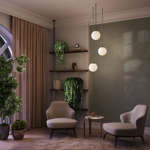 Kontrollera LUNA taklampa P039PL-5W3K-10INS-B Maytoni