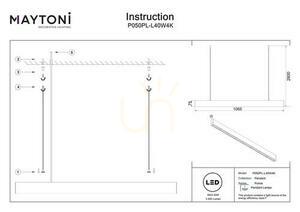 POINTS linjär LED-pendellampa P050PL-L40W4K Maytoni vit 4000K small 9