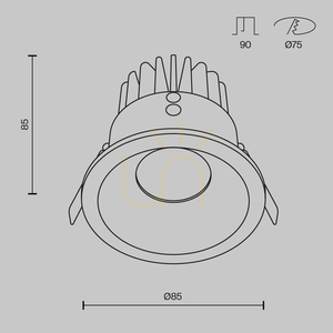 ZOOM infälld takarmatur DL034-L12W4K-W IP65 Maytoni small 7