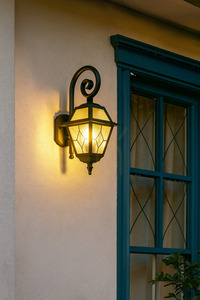 Utomhus vägglampa SU-MA svart aluminium glas K 3012/1/N small 2