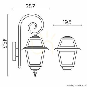 Utomhus vägglampa SU-MA svart aluminium glas K 3012/1/N small 7
