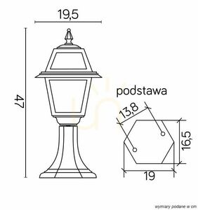 Utomhusstående trädgårdslampa SU-MA svart patina glas 47 cm K 4011/1/N small 3