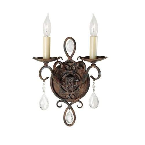 Kontrollera Chateau 2 ljus vägglampa Elstead
