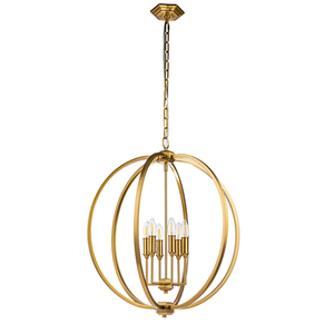 Taklampa Corinne stor – 6 ljus – polerad mässing Elstead small 1