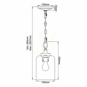 Elstead Hounslow pendellampa FE-HOUNSLOW-P-BB, patinerad mässing, klarglas, 1×E27 small 5