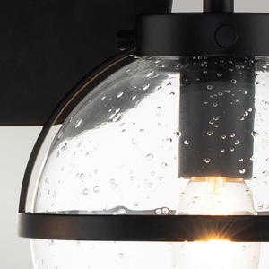 Hollis badrumsvägglampa 2xE14, bubbelglas, svart, IP44, 38,1 cm, Elstead / Hinkley small 1