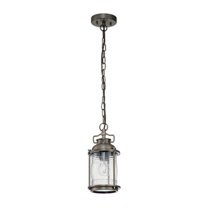 Ashland Bay liten kedjelykta, 1 ljus - polerad brons Elstead small 1