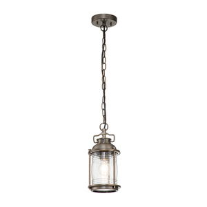Ashland Bay liten kedjelykta, 1 ljus - polerad brons Elstead small 0