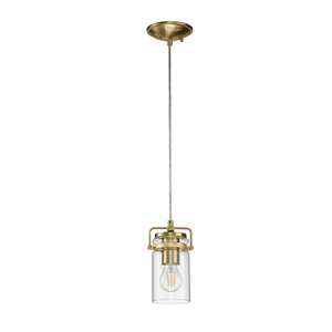 Elstead Brinley pendellampa, 1 × E27, borstad mässing small 1