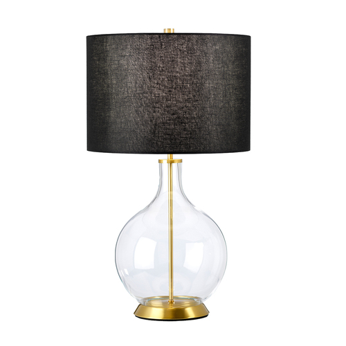 Kontrollera Bordslampa Elstead Orb i åldrad mässing med svart skärm