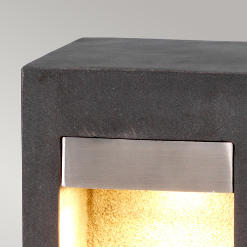 Kontrollera Parkstone LED-pollare medium 40 cm, basalt och rostfritt stål, Elstead