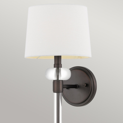 Kontrollera Vägglampa Barbour med vit skärm 1xE14 Harbor Bronze Quoizel Elstead