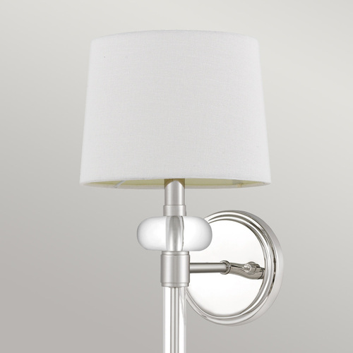 Kontrollera Barbour vägglampa - 1 ljuskälla - polerad nickel Elstead