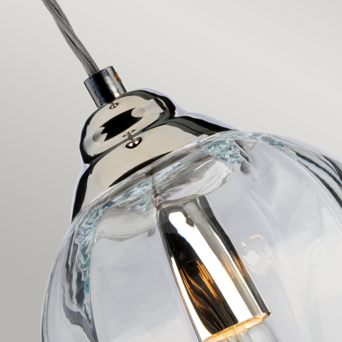 Kontrollera Tiber taklampa - 1 ljuskälla - polerad nickel, klart glas Elstead
