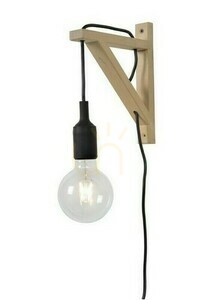 Lucide FIX Vägglampa Svart Trä E27 60W 08208/01/30 small 0