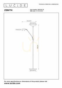 Golvlampa Lucide ZENITH LED silver 180 cm 2-ljus 19791/24/12 small 10