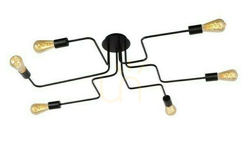 Kontrollera Plafond Lucide LESTER svart metall 6 ljuspunkter 21112/06/30