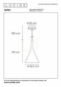 Pendellampa Lucide GIPSY vit gips E27 16,5 cm 35406/16/31 small 3
