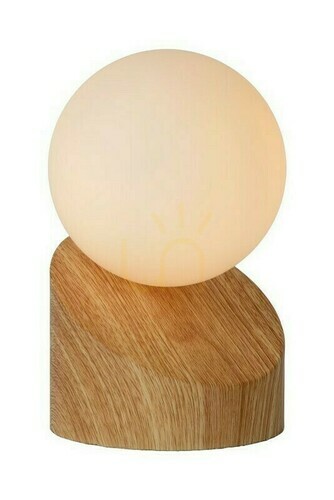 Kontrollera Lucide LEN bordslampa i trä och glas, Japandi, G9, 16 cm, 45561/01/72